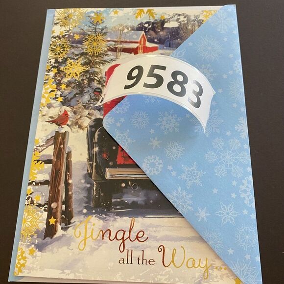 St Labre Indian School Red Truck with Puppy Merry Christmas Gift Greeting Card - Picture 8 of 8